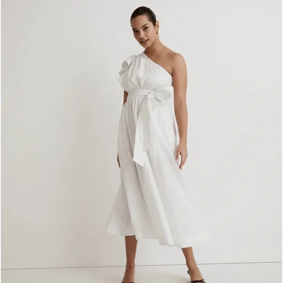 Madewell | Dresses | Madewell Ruffled Oneshouldermidi Dress | Poshmark